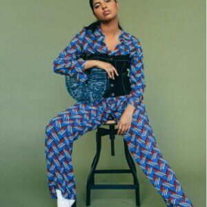 Bloggers Favorite - Zara Blue, Brick Red and White High Waist Pants w/ Pockets